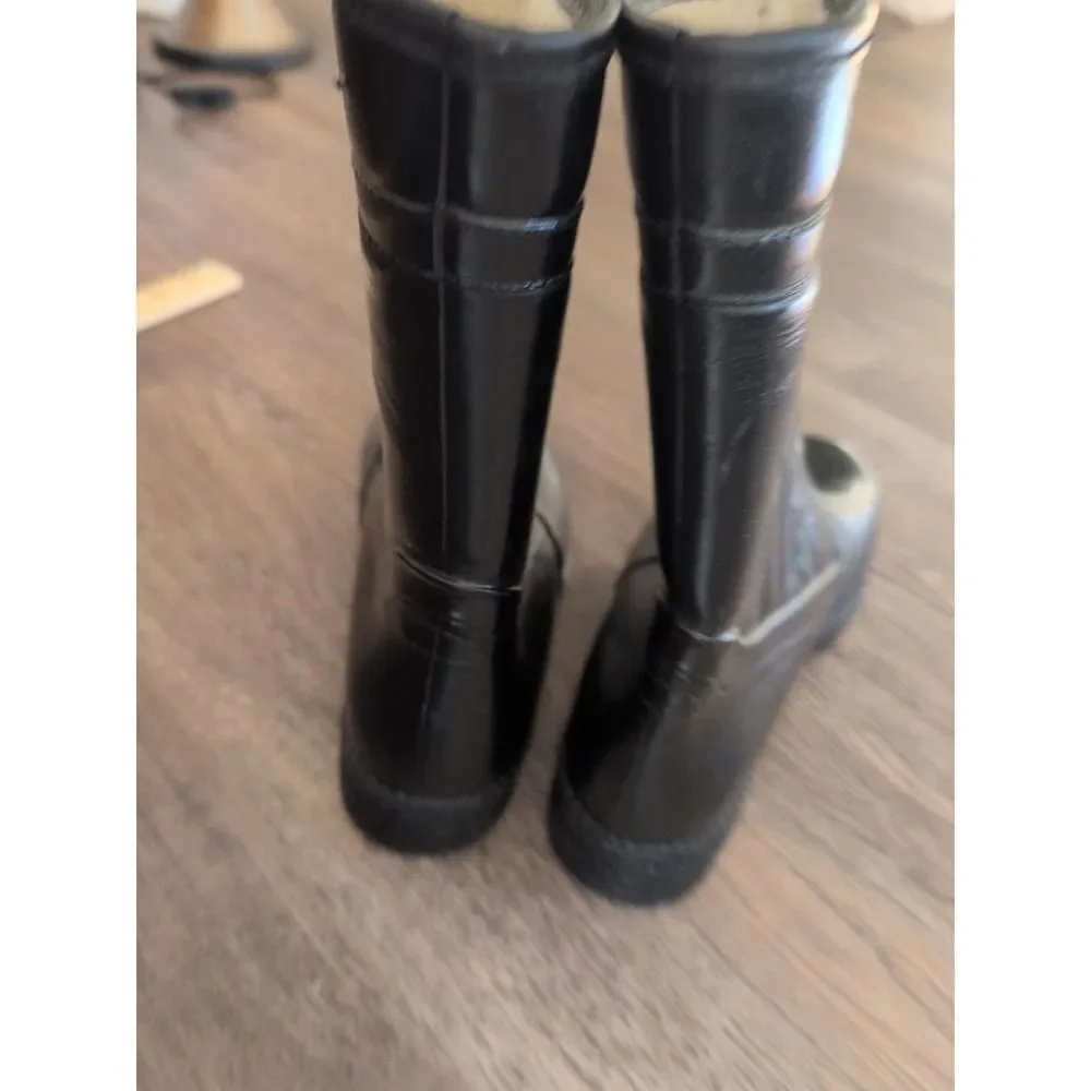 Waterproof Rainboots Vintage Mens 8 Womens 9.5 USA Rubber Wellies Boots Black
